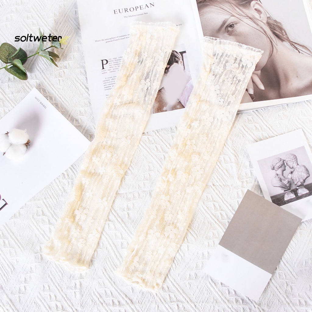 1 Cặp Găng Tay Chống Nắng / Tia UV Dáng Rộng Màu Trơn Siêu Bền Bảo Vệ Thấm Hút Mồ Hôi