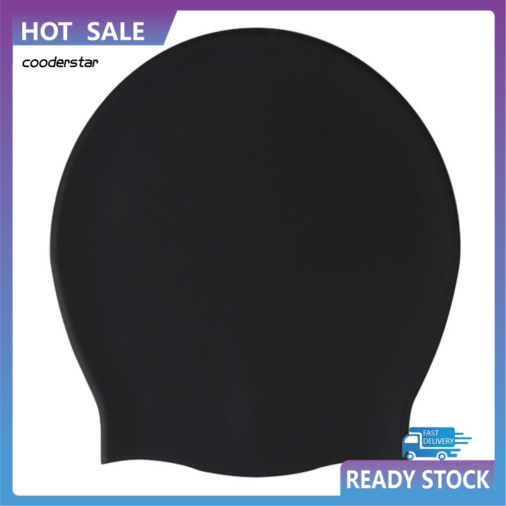 Mũ Bơi Silicon Mềm Mại Co Giãn Tốt Thoáng Khí Chống Trượt Màu Trơn Kèm Mái Tóc Có Thể Tái Sử Dụng