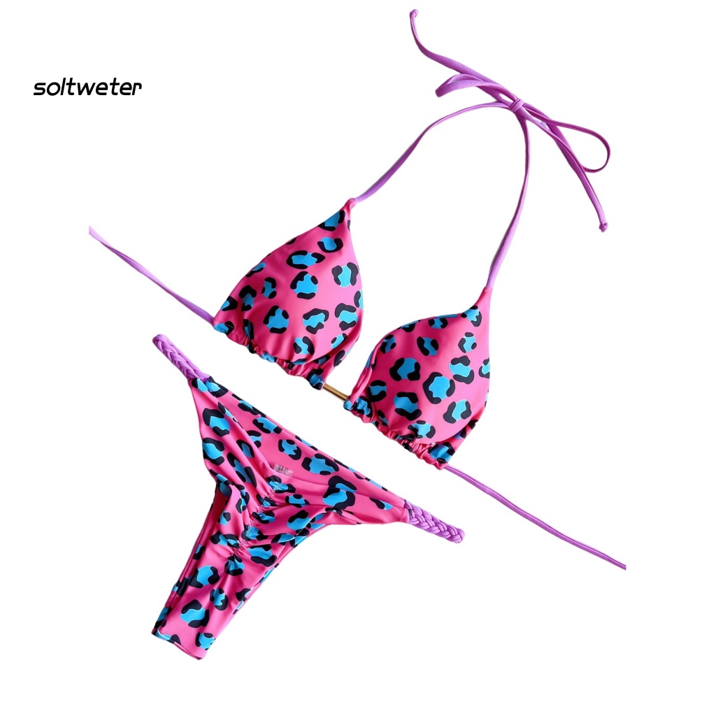 1 Bộ Đồ Bơi Bikini Có Mút Nâng Ngực In Họa Tiết Da Báo Thời Trang Quyến Rũ Cho Nữ