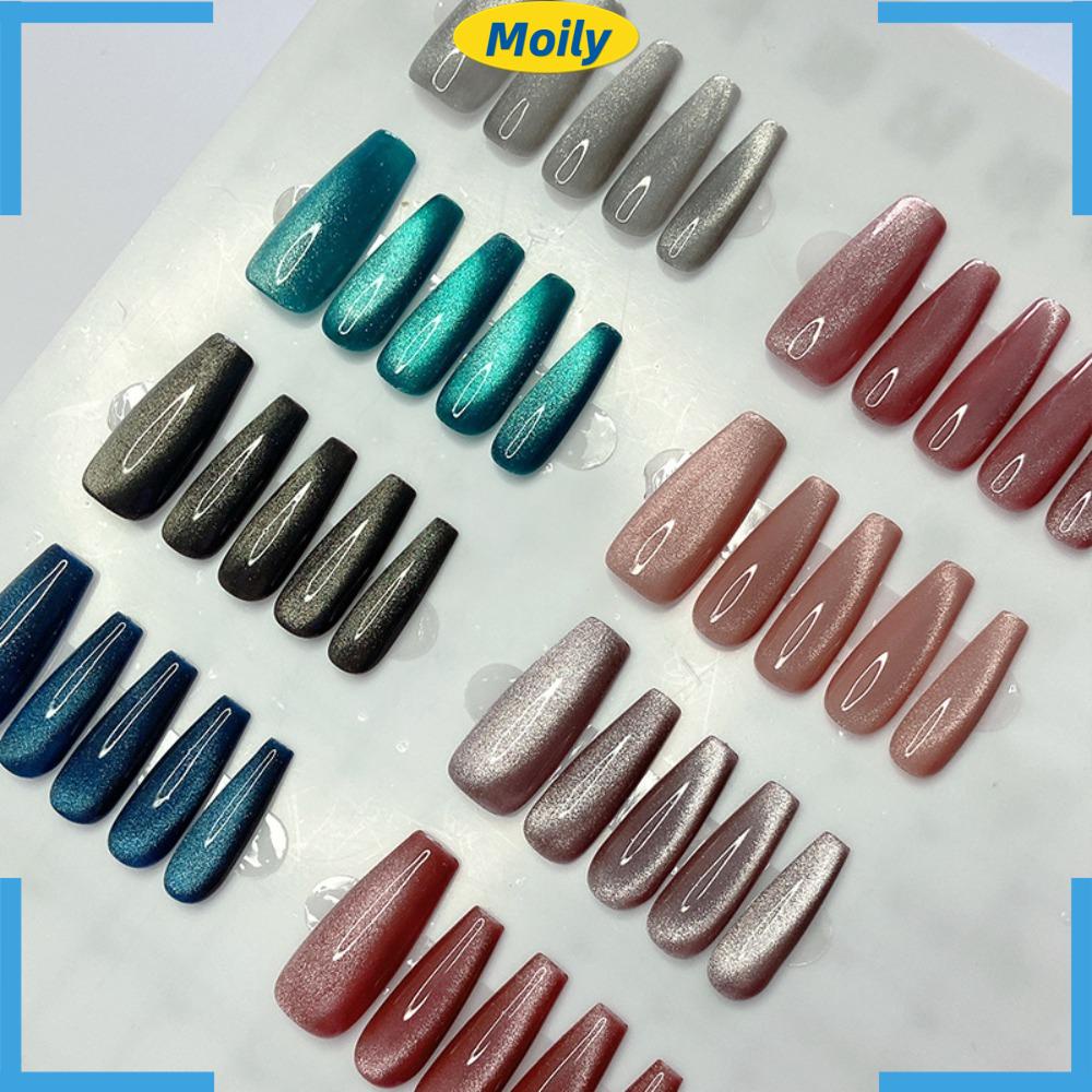MOILYVN Sơn Móng Tay Gel Mắt Mèo Màu Ngọc Lục Bảo Không Cần Tẩy Sơn