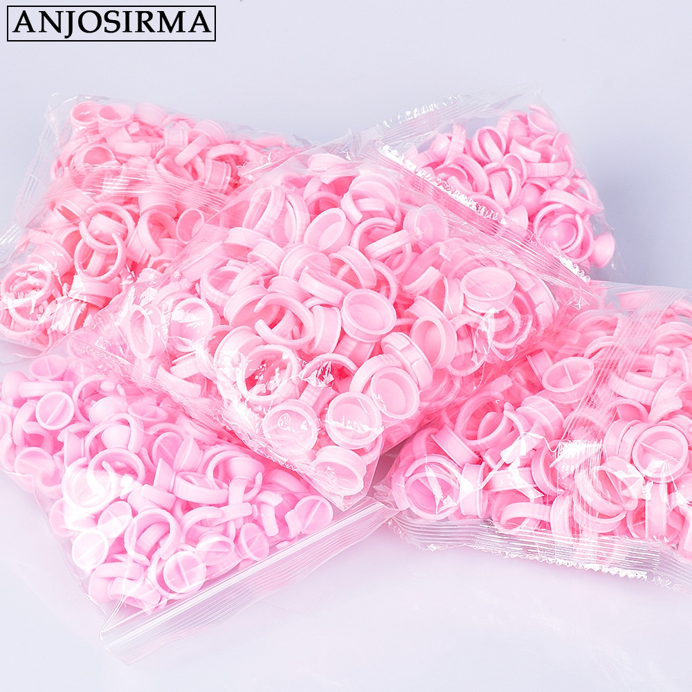 Anjosirma 100 / gói màu hồng thêu nhựa màu cốc ghép lông mi giả khay kết dính