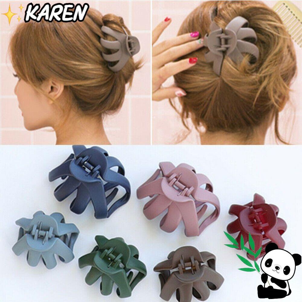 KAREN Kẹp Tóc Đuôi Ngựa Bằng Nhựa Hình Bạch Tuộc Dễ Thương