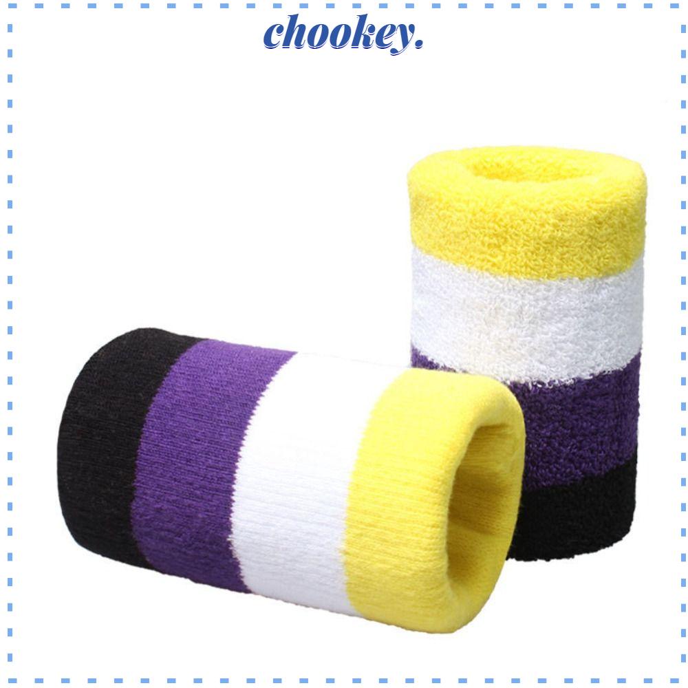 CHOOKEY Set 2 Băng Quấn Cổ Tay Dạng Nén Màu Trắng Đen Tím Vàng Mùa Hè Dành Cho Hoạt Động Ngoài Trời