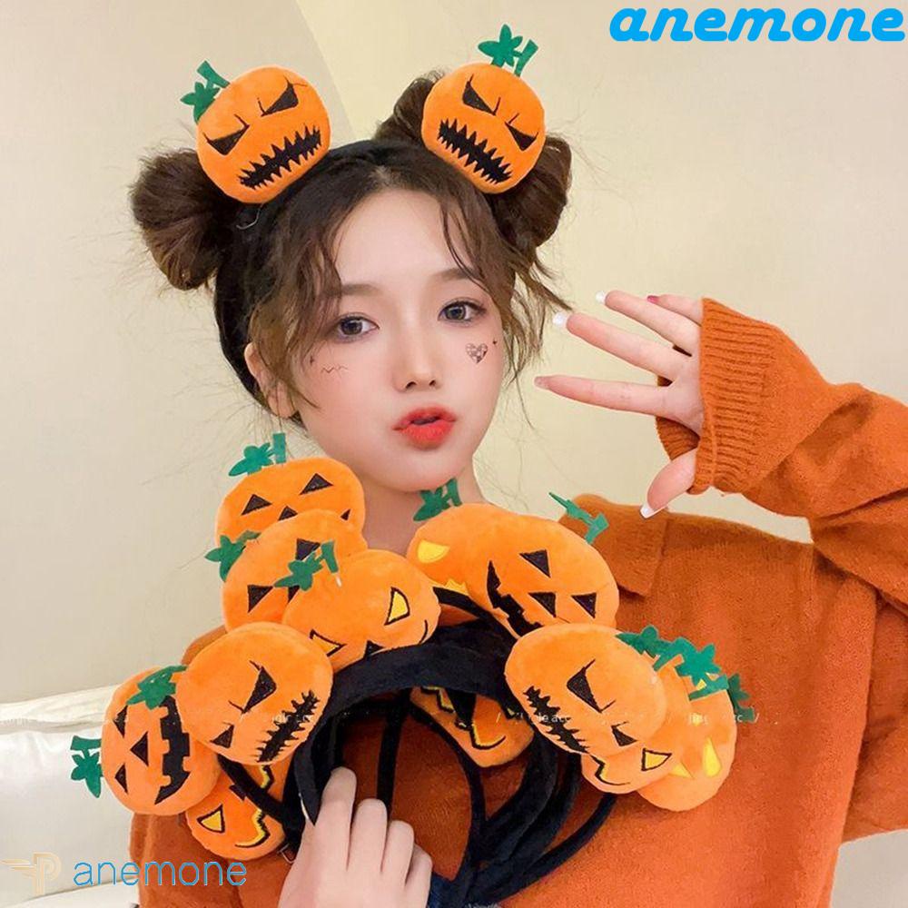ANEMONE Băng Đô Cài Tóc Hình Bí Ngô / Đầu Lâu Hoạt Hình Vui Nhộn Trang Trí Tiệc Halloween