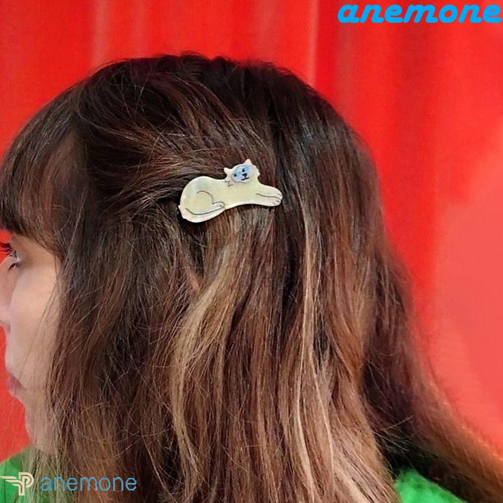 ANEMONE Kẹp Tóc Hình Thú Vật / Mèo / Hình Học Nhỏ Xinh Đơn Giản Phong Cách Hàn Quốc Cho Bé Gái