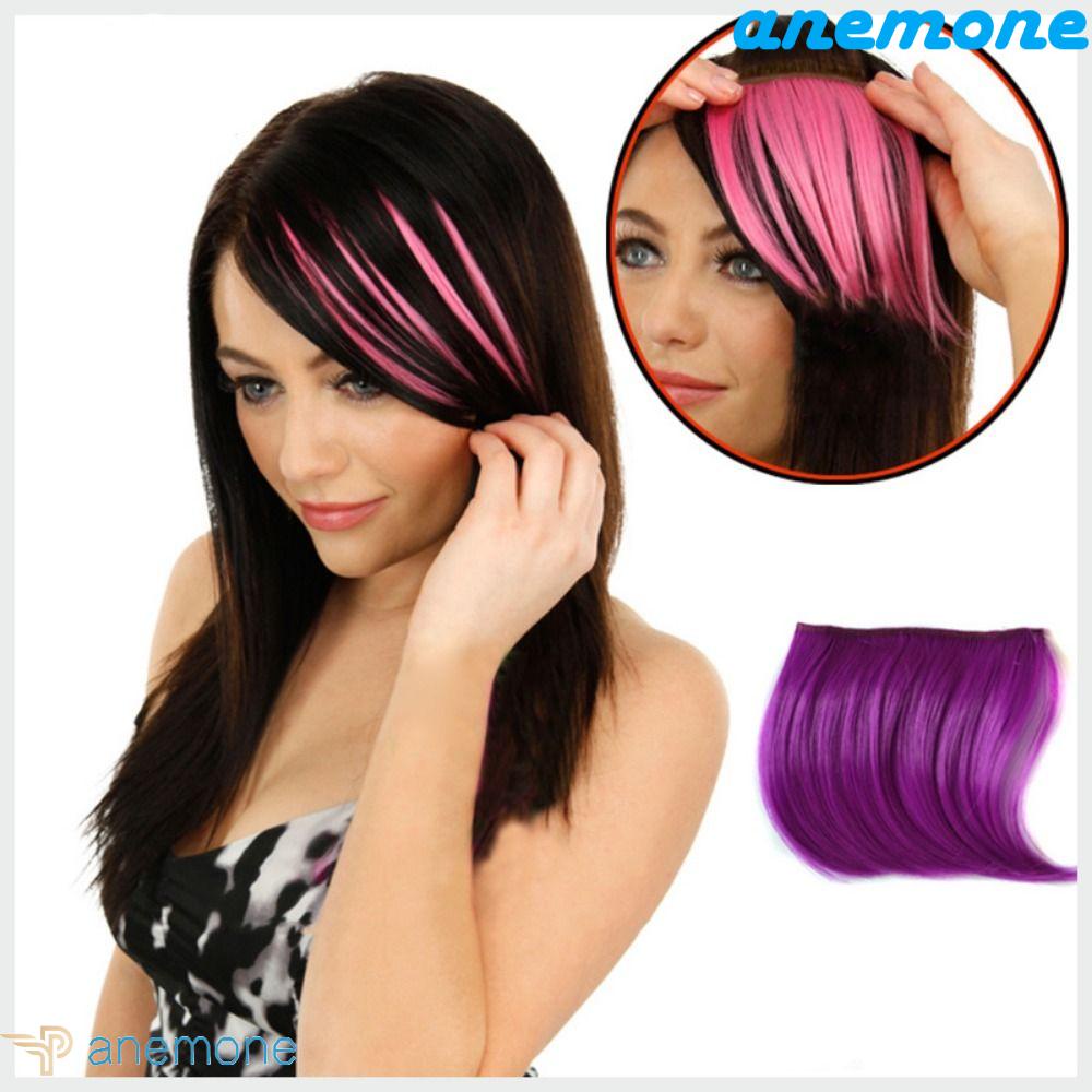 ANEMONE Tóc Mái Giả Thẳng Dài Nhiều Màu Sắc 12 Màu Tùy Chọn DIY