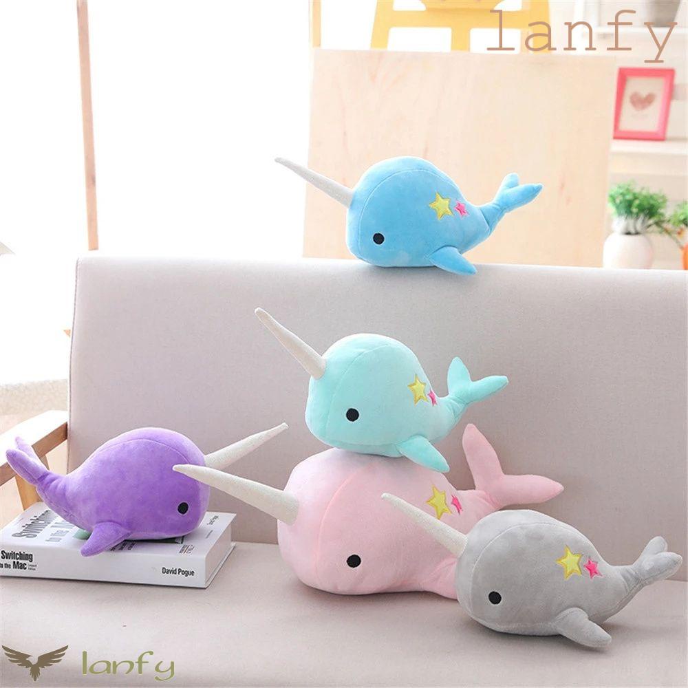 LANFY Cá Voi Nhồi Bông Mềm Mại 25cm Dành Cho Bé Yêu