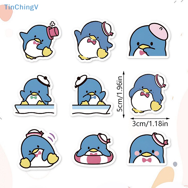 Bộ 64 Miếng Dán Họa Tiết Chim Cánh Cụt Hoạt Hình Chống Thấm Nước Trang Trí Laptop / Vali / Điện Thoại