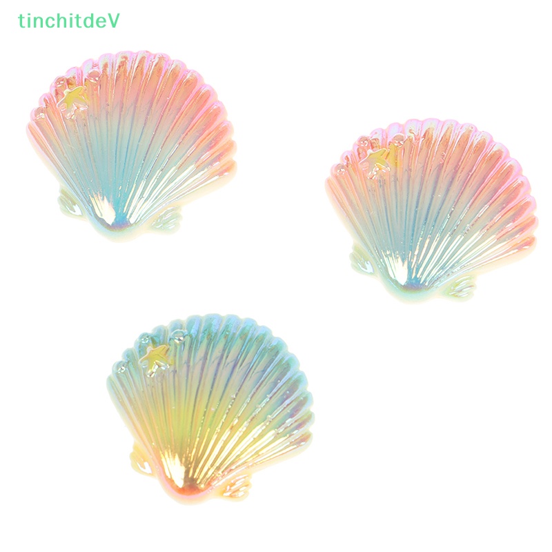 Bộ 10 Vỏ Sò Nhựa Màu Gradient Dùng Trang Trí DIY