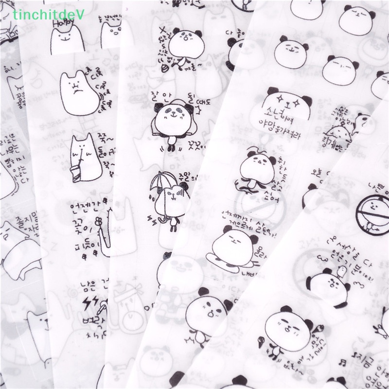 [TinchitdeV] Set 6 Miếng Dán Pvc Hình Gấu Trúc Dễ Thương Trang Trí Sổ Tay Nhật Ký Điện Thoại [Mới]