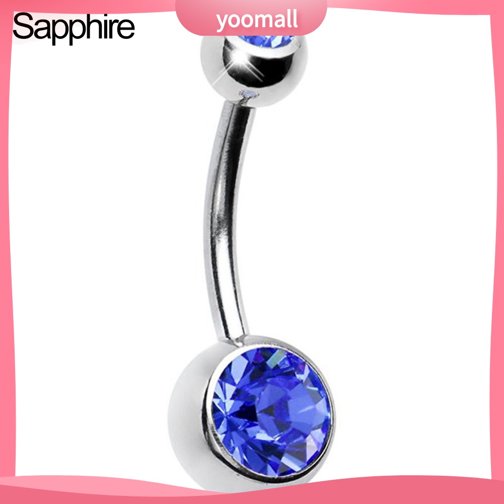 Khuyên Rốn Bằng Thép Không Gỉ Đính Đá Cá Tính