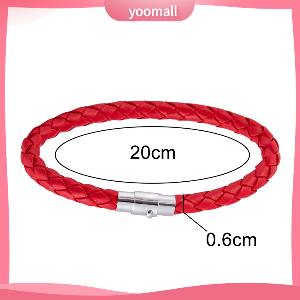 [YM] Vòng Đeo Tay Dây Da Bện Khóa ic Đa Năng Cho Nam Kỷ Niệm