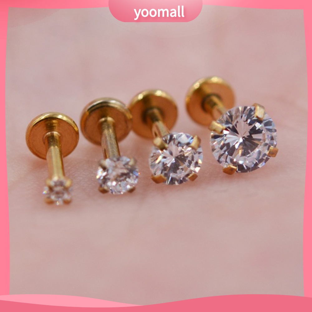 1 Khuyên Xỏ Môi Đính Đá Zircon Thời Trang