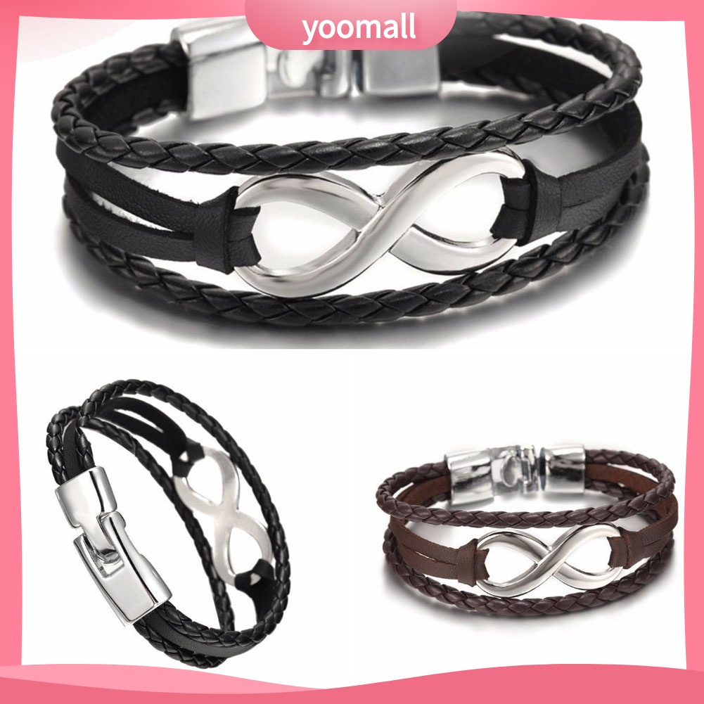 Vòng Tay Dây Da Bện Thời Trang Cho Nữ