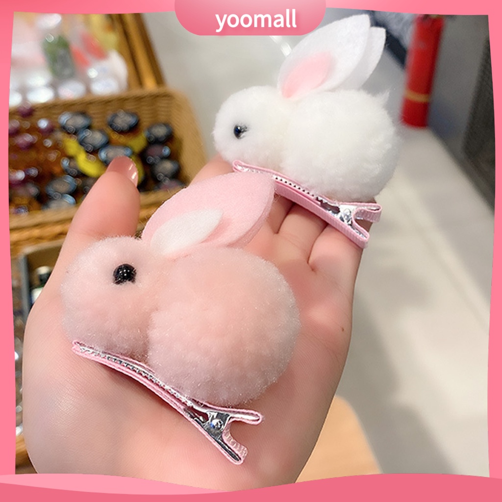 Kẹp Tóc Hình Thỏ Hoạt Hình Nhiều Màu Sắc Tiện Dụng Cho Bé