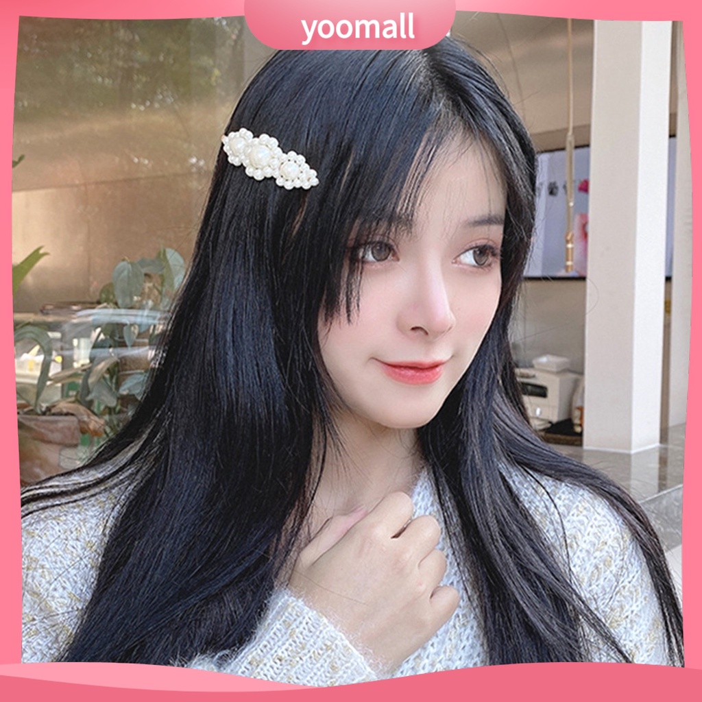 Kẹp Tóc Đính Ngọc Trai Giả Thiết Kế Đơn Giản Xinh Xắn Cho Nữ