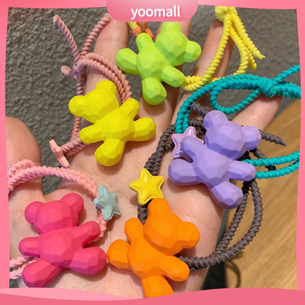 Dây Cột Tóc Co Giãn Hình Gấu Màu Kẹo Thời Trang Cho Nữ