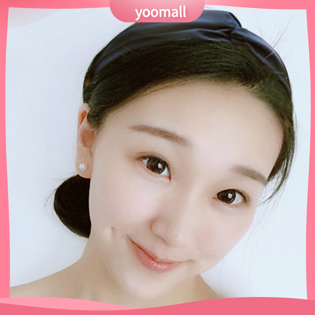 Băng Đô Thắt Nút Chéo Bằng Da Lộn Mềm Co Giãn Màu Trơn Phong Cách Vintage Dành Cho Nữ