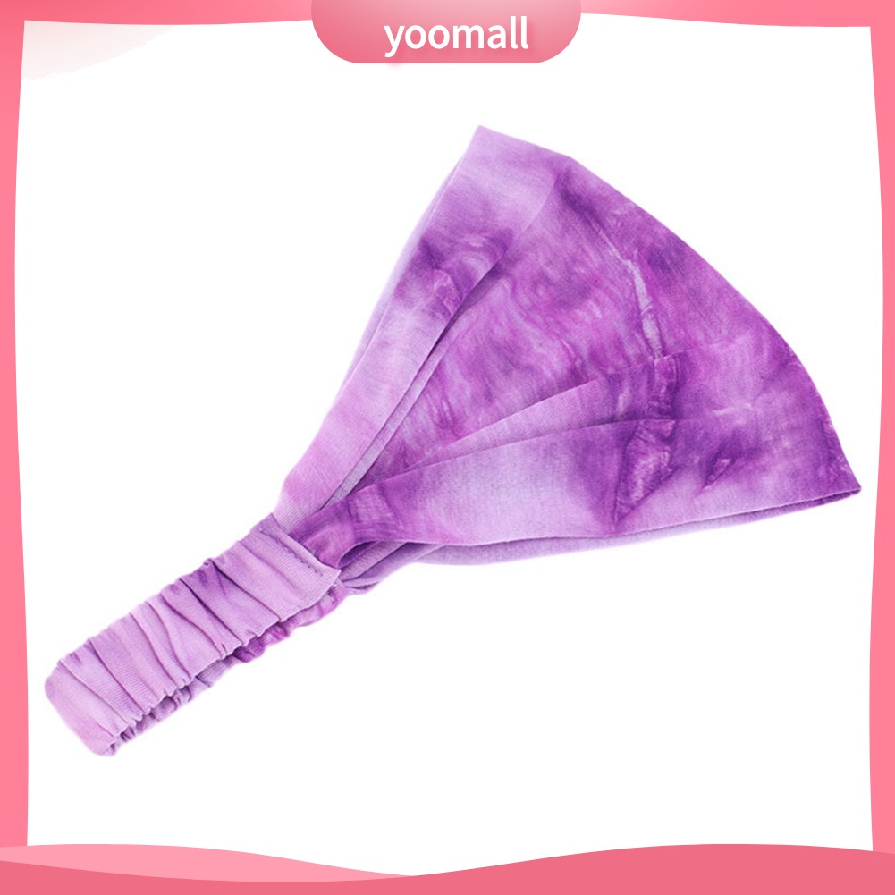 Băng Đô Bản Rộng Co Giãn Nhuộm Màu Phong Cách Boho Cho Nữ