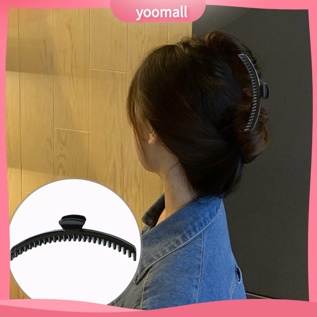 Kẹp Tóc Dạng Cong Hình Cá Mập Màu Sắc Trơn Chống Trượt