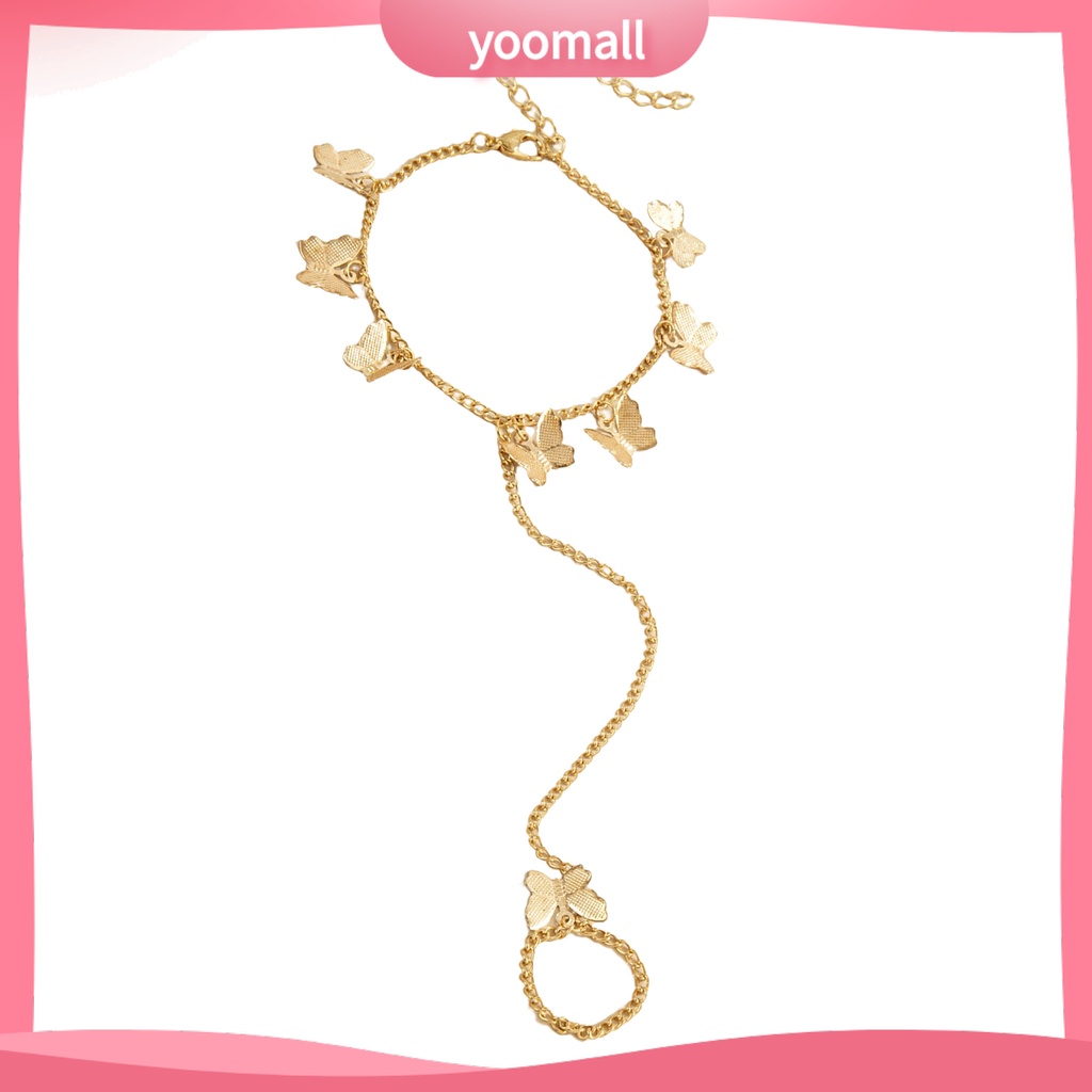 Nhẫn Hình Bướm Bằng Thép Không Gỉ Màu Sắc Đơn Giản Dành Cho Nữ