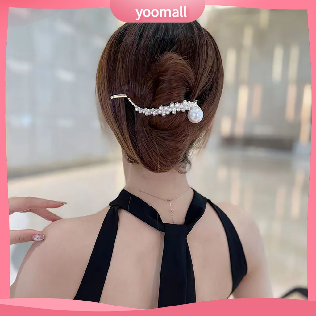 Kẹp Tóc Đính Ngọc Trai Giả Chống Trượt Thiết Kế Đơn Giản Thanh Lịch