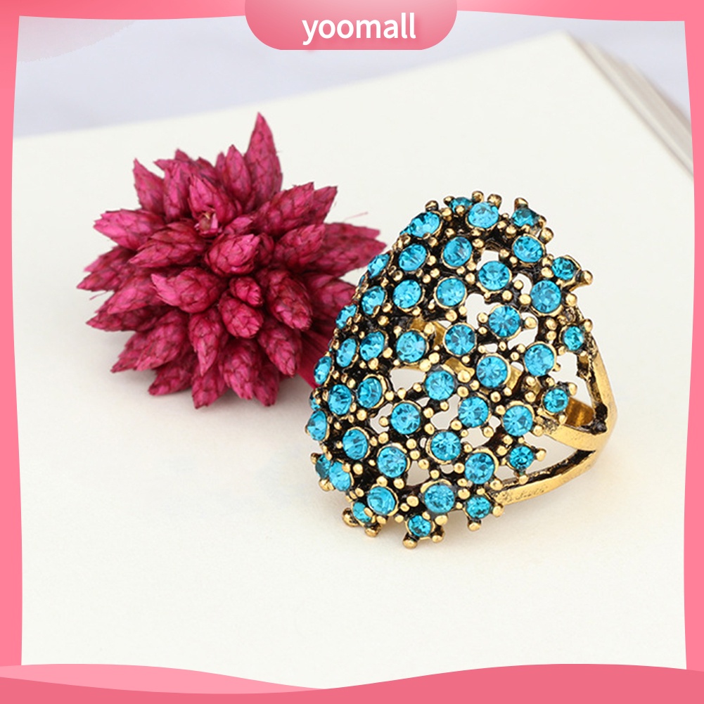 Nhẫn Đính Đá Hình Oval Nhiều Màu Sang Trọng Cho Nữ