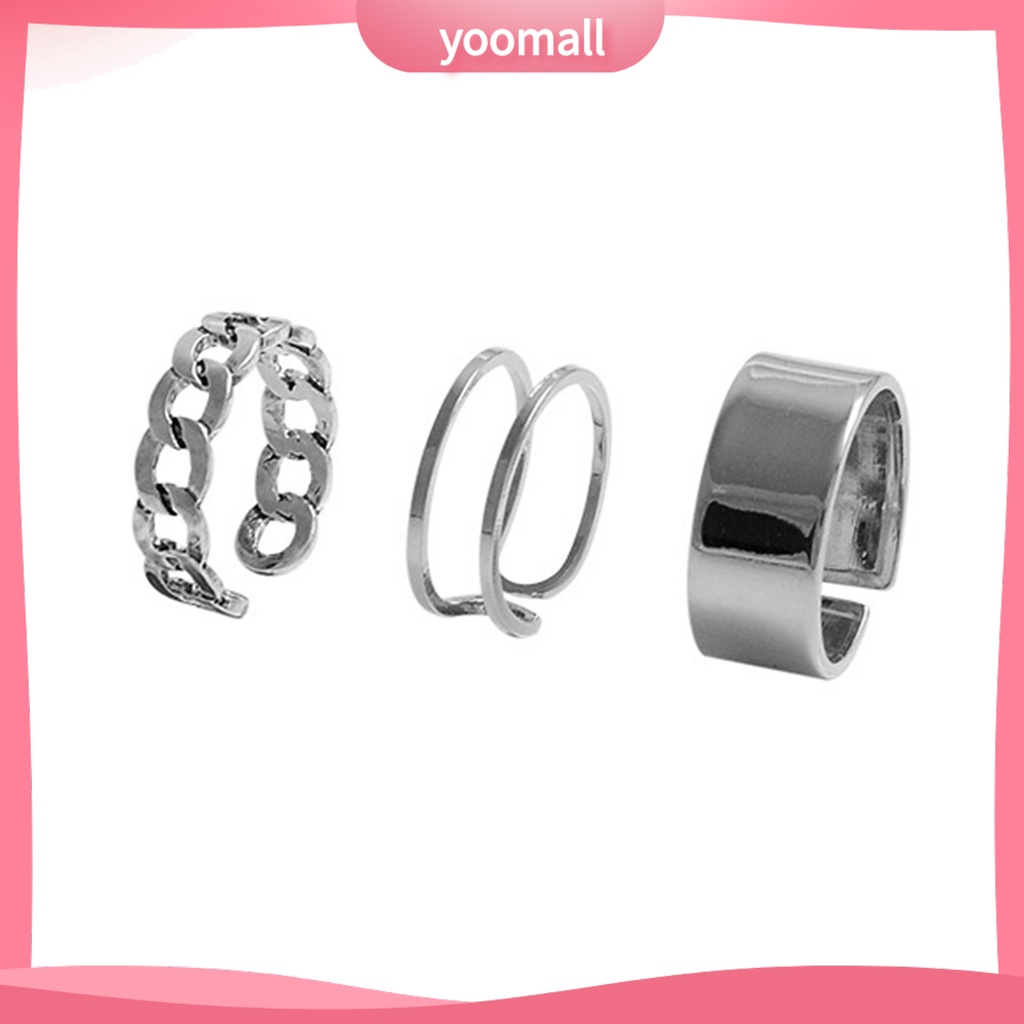 Set 3 Nhẫn Đeo Khớp Ngón Tay Phong Cách Hiphop Cá Tính