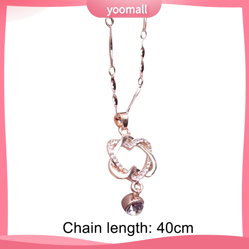 Vòng cổ Mặt Hình Trái Tim Đôi Đính Đá Thời Trang Dành Cho Nữ