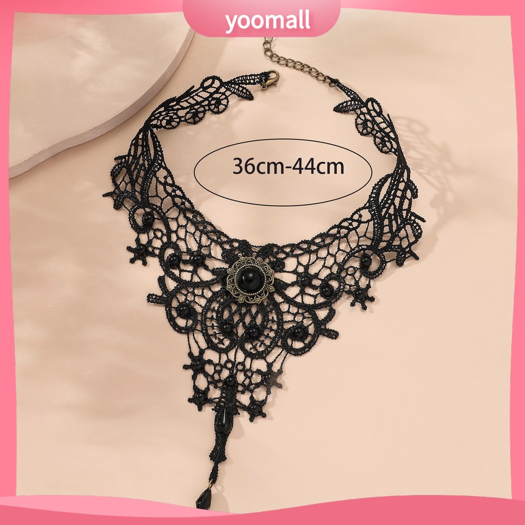 [YM] Vòng Cổ Choker Ren Đan Móc Phong Cách Retro Tinh Tế Có Thể Điều Chỉnh Được Dễ Phối Đồ Mặc Hàng Ngày