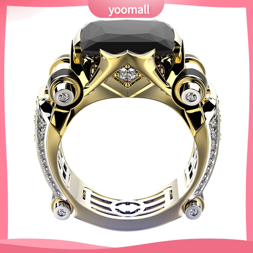 Nhẫn Đính Đá Zircon Sang Trọng Phong Cách Gothic Cổ Điển Dành Cho Nam Nữ