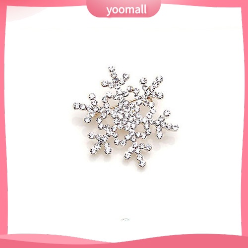 Ghim Cài Áo Hình Bông Tuyết Đính Đá Nhân Tạo Thời Trang