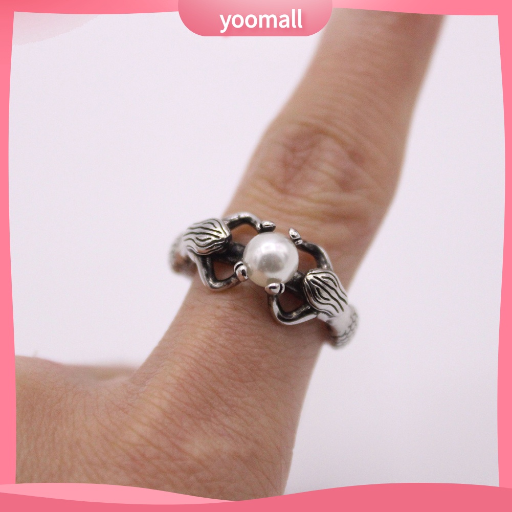 Nhẫn Đeo Tay Kim Loại Đính Đá Và Ngọc Trai Giả Thời Trang Cho Nữ