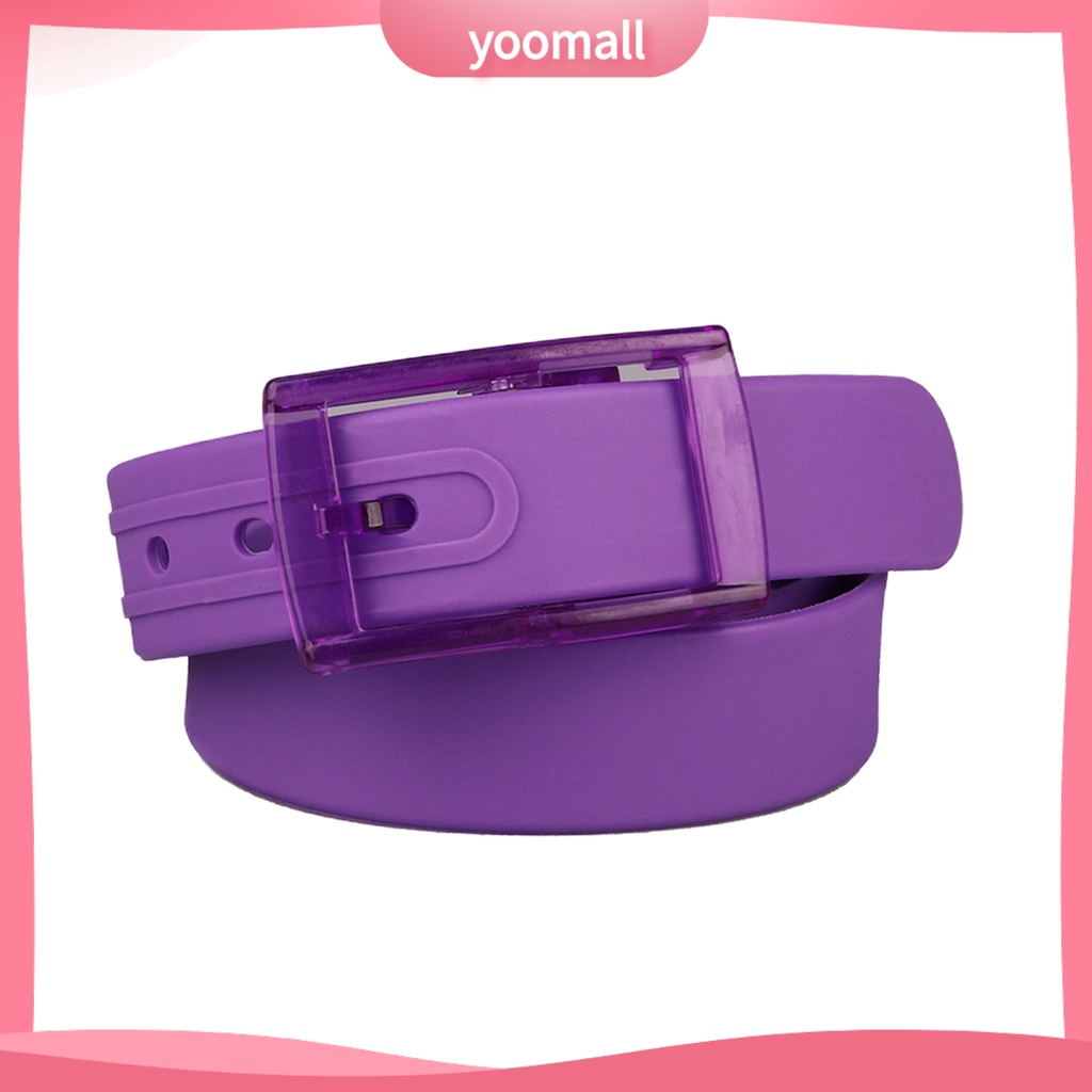 Thắt Lưng Silicone Khóa Ghim Kim Loại Màu Kẹo Cho Nam Nữ