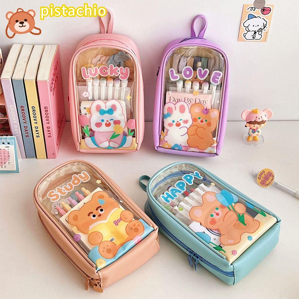 PISTA Túi Đựng Bút Thiết Kế Trong Suốt Tiện Lợi Chất Lượng Ốp