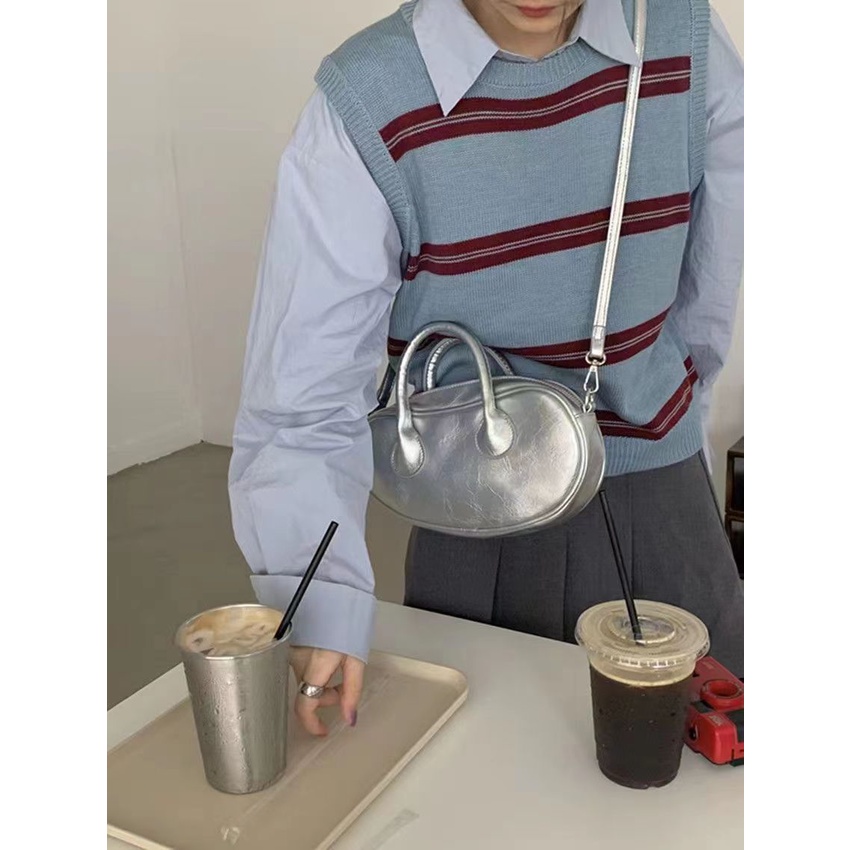 Túi Đeo Chéo Màu Bạc Thời Trang Mùa Hè Mới 2023 Dễ Phối Đồ Dành Cho Bạn Nữ