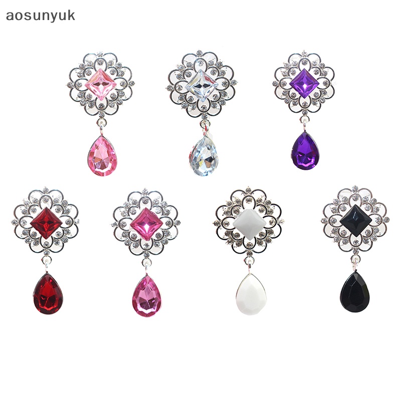 Aosunyuk Mặt Dây Chuyền Hình Giọt Nước Bằng Hợp Kim Acrylic Đính Đá Thủ Công Trang Trí Hộp Quà Đám Cưới DIY