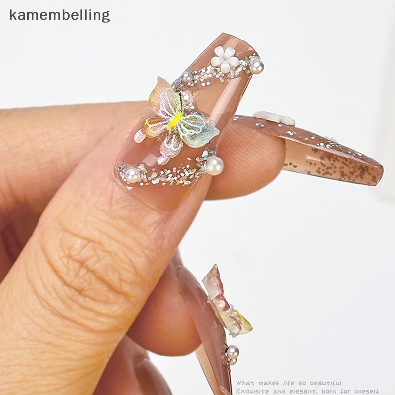 Set 20 Phụ Kiện Đính Trang Trí Móng Tay Hình Bướm 3D DIY