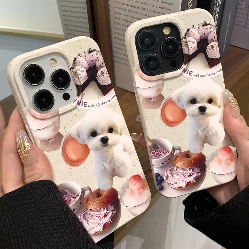 Ốp Điện Thoại Mềm Chống Sốc In Hình Chú Chó Nhỏ Màu Trắng Cho Iphone 14Pro 12Plus 137 11 8