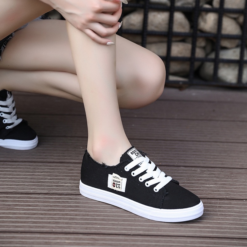 Giày Canvas Mũi Tròn Thiết Kế Mới 2023 Thoáng Khí Thời Trang Dành Cho Mùa Thu