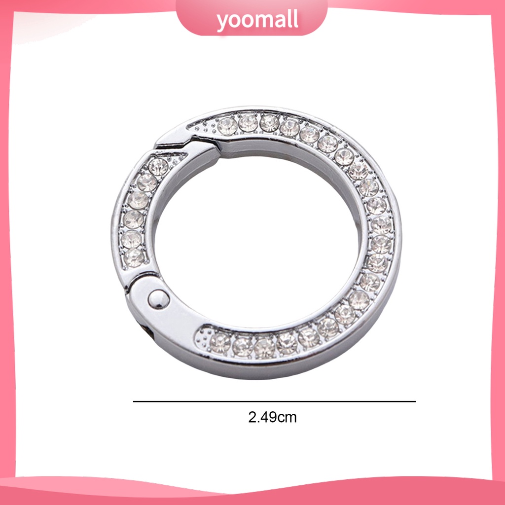 Móc Khóa Dạng Lò Xo Nén Bằng Hợp Kim Kẽm Hai Mặt Đính Đá Đa Năng