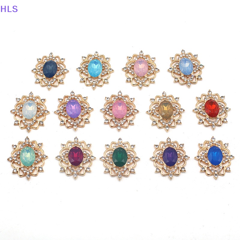 Khóa Cài Hình Oval Bằng Hợp Kim Đính Đá Opal Dùng Làm Trang Sức DIY