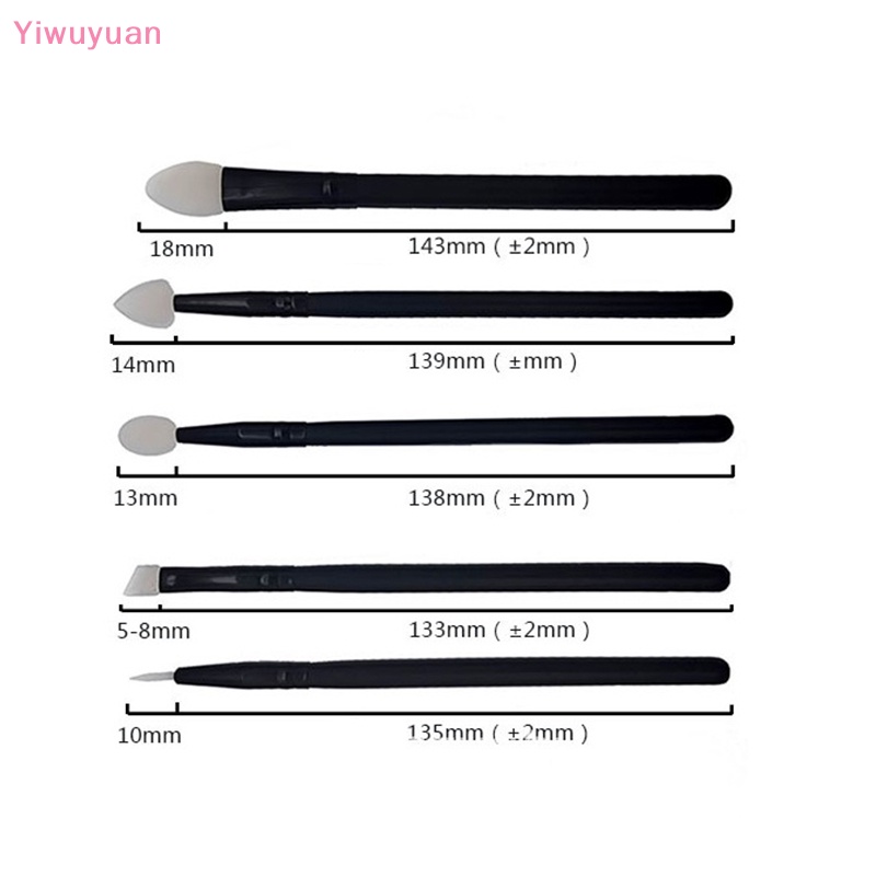 Bộ 5 Cọ Trang Điểm Mắt Môi Mặt Bằng Silicon Mềm