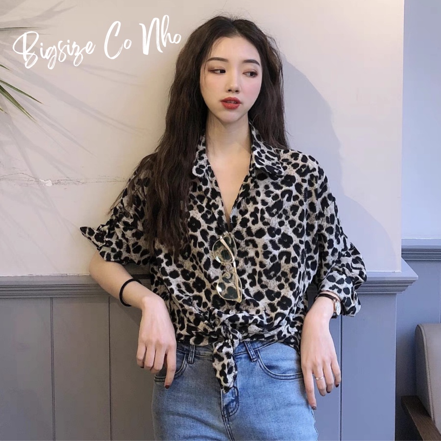 Áo Sơ Mi Beo Bigsize Nữ Cá Tính In Sắc Nét Không Phai Vải Lụa Mềm Mịn Mát Mẻ SM19