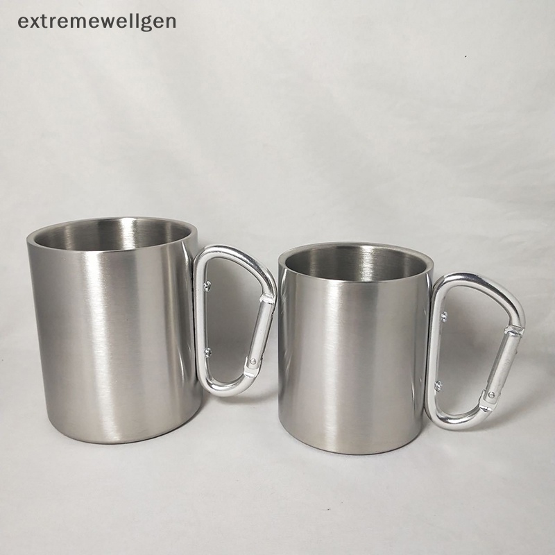 Cốc Uống Nước Hai Lớp Bằng Thép Không Gỉ Chịu Nhiệt 220 / 300ml Isolag Có Móc Treo