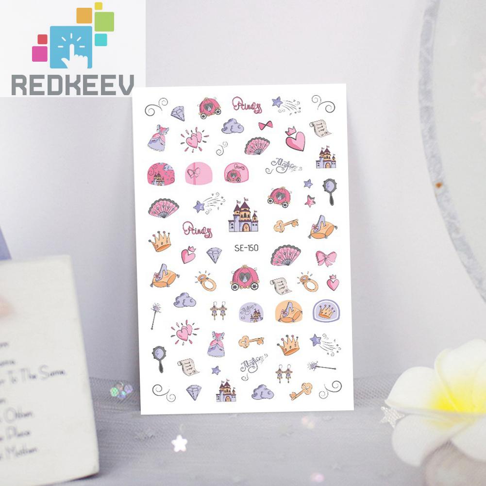 Bộ 12 Miếng Dán Trang Trí Móng Tay DIY Họa Tiết Hoạt Hình Dễ Sử Dụng