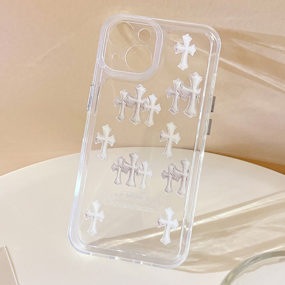 Ốp Điện Thoại TPU Mềm Trong Suốt Chống Sốc In Chữ Thập Thời Trang Cho IPhone 14 13 12 11 Pro Max X XR 8 7 Plus