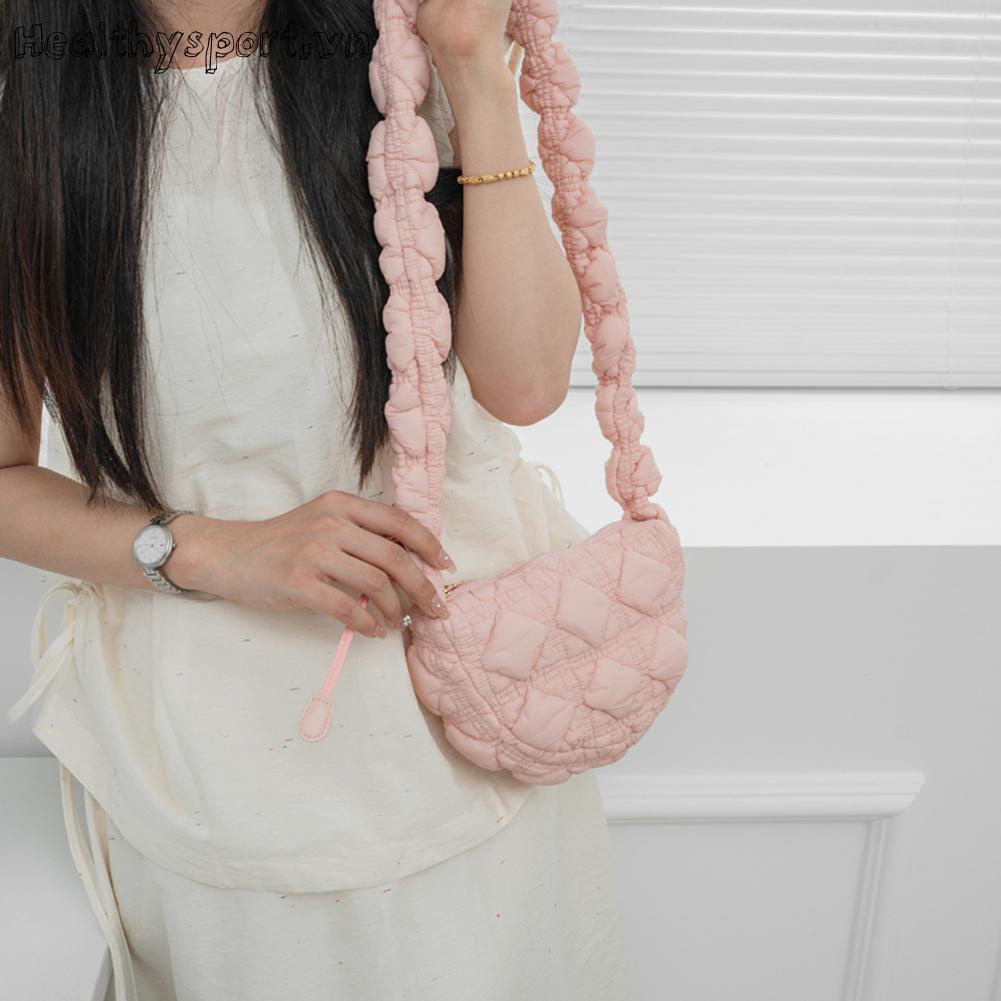 Túi Đeo Chéo Bằng Nylon Chần Bông Hình Đám Mây Thời Trang Cho Nữ