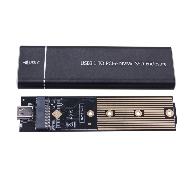 M.2 Vỏ SSD M2 SSD Adapter M2 Sang USB C Ban Hộp Nhôm RTL9210B Hỗ Trợ Chip 2230 2242 2260 2280 M.2 NV