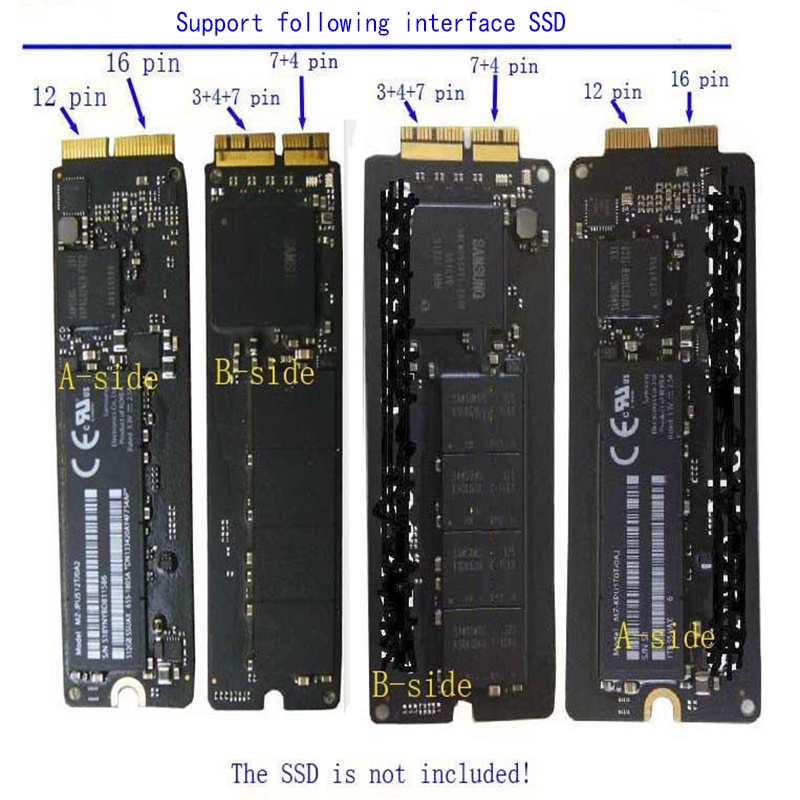 Bộ chuyển đổi card riser pcie x1 cho macbook air a1466 a1465 me864 me865 me866 md711 md712 md760 md761 ssd